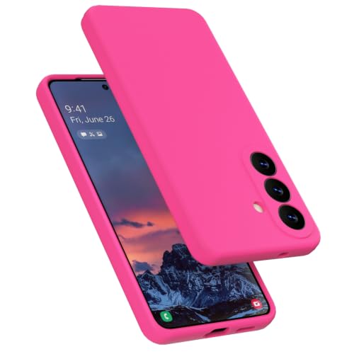 Coque silicone liquide Galaxy S26 rose vif antichoc doublure microfibre 6,3"