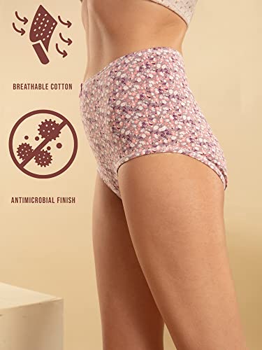 Image of NYKD NYP104 High Rise Stretch Cotton Full Coverage Full Brief with Consealed Waistband-Pack of 3