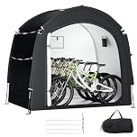 Bike Storage Tent for 3-4 Bikes, 220 x 150 x 185 cm Outdoor Waterproof & UV Resistant Bike Shed, Large Capacity Shelter for Motorcycles & Garden Tools, Easy Assembly with Storage Bag