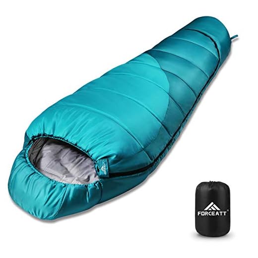Forceatt Sac de Couchage Momie pour Camping et Extérieur, -10~15℃, Sac de Couchage Duvet pour 3-4 Saison, Sac Couchage Grand Froid Ultra-Léger et Ultra-Compact avec Sac de Compression.