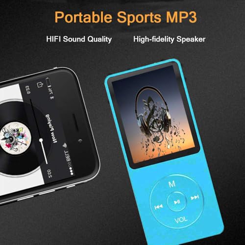 Image of MP3 Player, Music Player with 16GB Micro SD Card, Build-in Speaker /Photo /Video Play /FM Radio /Voice Recorder /E-Book Reader, Supports up to 128GB