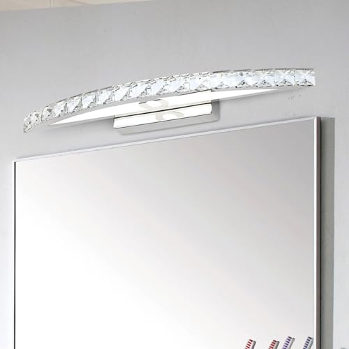Lámpara de Pared Espejo Baño Impermeable Aplique de Pared Interior Cristal Luz Blanca 44cm