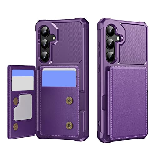 Étui Galaxy S21 FE violet pour voyager léger avec sa coque silicone cuir porte-carte