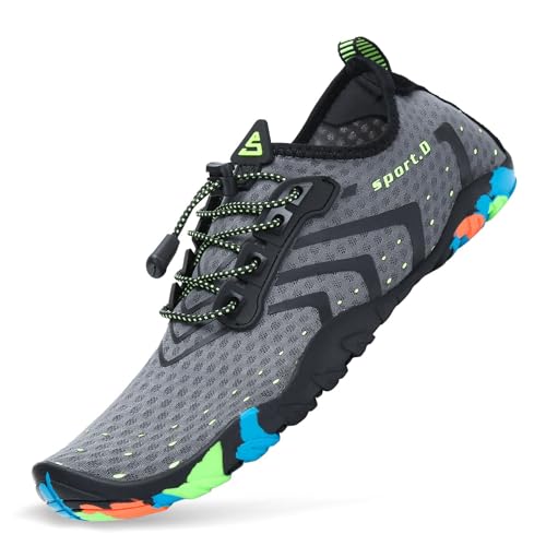 SAGUARO Quick-Dry Water Shoes for Women – Swim Shoes, Beach Shoes, Aqua Shoes with Lightweight, Breathable for Pool & Outdoor Grey 8