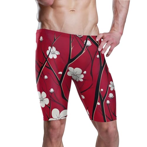 Plum Blossom Flowers Swim Jammers Swimsuit for Men XXL B0402172