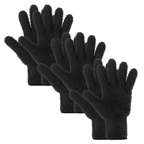 Geehua 3 Pares De Guantes De Microfibra Para El Polvo, Guantes Para El Polvo De Plantas, Guantes De Limpieza Reutilizables Lavables Y Reutilizables, Herramientas De Limpieza De Hojas Para Persianas,