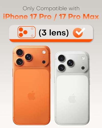 Image of TOCOL Camera Lens Protector for iPhone 17 Pro Max /iPhone 17 Pro Tempered Glass HD Individual Scratch Resistant Camera Cover Accessories Case Friendly 2 Pack(Clear)