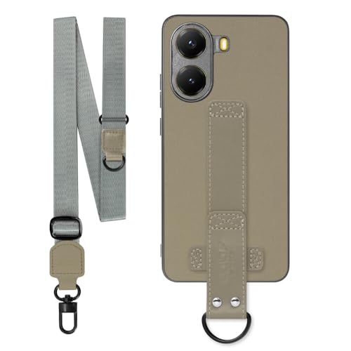 LOOF STRAP-SHELL �{�v ���U�[ �X�}�z�V�����_�[ �X�}�z�P�[�X for Xiaomi POCO X7 Pro �p �P�[�X �J�o�[ �X�g���b�v �X�g���b�v�z�[�� �V���v�� �����h�~ �ϏՌ� ���^ �y�� �����O�X�g���b�v D�J���t�� [�����O+
