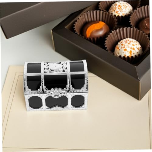 Coffres miniatures argentés en plastique Uonlytech pour décorations et fêtes