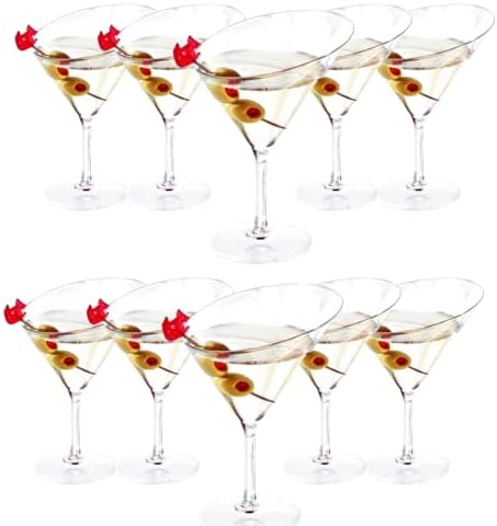 SWEET FLAVOR Disposable & Recyclable Plastic Mini Martini Glass 3 Oz. Pack of 10 Pieces, Perfect to Serve Drinks & Dessert for All Occasion (Pack of 10)
