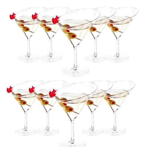 Sweet Flavor Disposable & Recyclable Plastic Mini Martini Glass 3 Oz. Pack Of 10 Pieces, Perfect To Serve Drinks & Dessert For All Occasion (Pack Of 10) #TOP6
