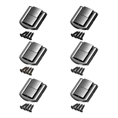 uxcell 6pcs Toggle Catch Lock, 1" x 0.8" Hasp Lock Latch Mini Hasp Clasp with Mounting Screws for Jewelry Box Gift Box Wooden Cabinet, Black