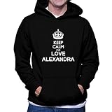 Teeburon Keep Calm and Love Alexandra Hoodie Black