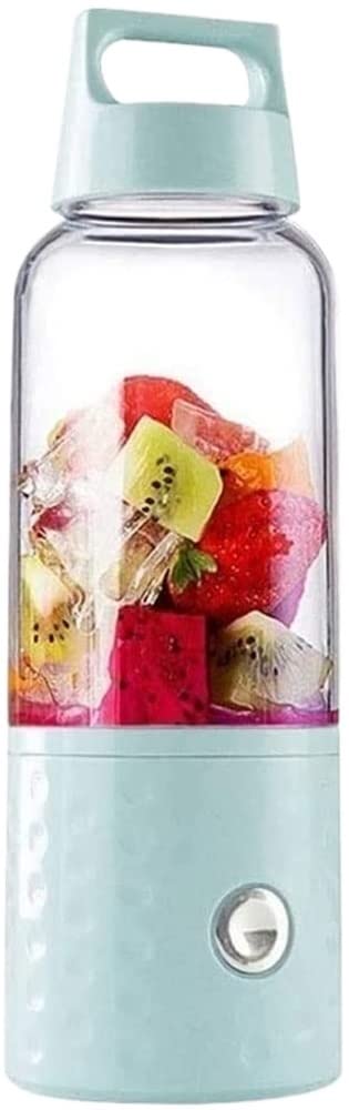 Przenośny blender do koktajli i smoothie, ładowany przez USB blender osobisty, miniaturowy ręczny blender do soków w podróży, do sportu, do kuchni (kolor: różowy) (niebieski)
