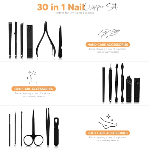 Image of Manicure Pedicure Kit for Women | Manicure Pedicure Kit Products | Manicure Kit for Women | Pedicure Tools for Feet | Nail Cutter Kit | Pedicure Set | Mani Pedi Kit | (Set of 30)