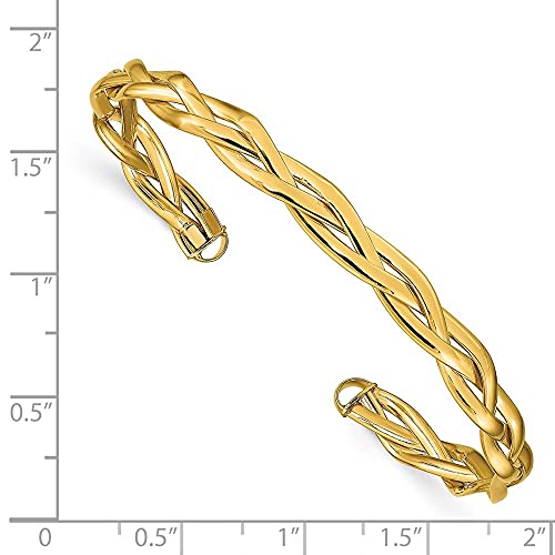 Diamond2Deal 14K Yellow Gold Polished Braided Cuff Bracelet For Women #TOP2