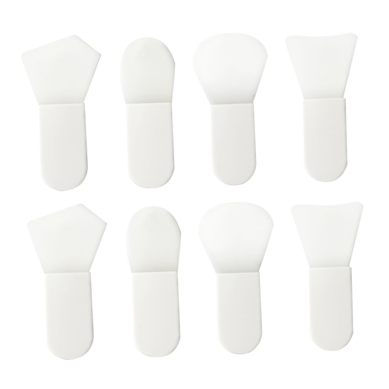 Mikinona 8-piece Short Handle Facial Mask Brush Set Silicone Face Brush for Cleansing Makeup Accessories Skin Care Tool