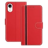 Mo Beauty Coque Compatible avec pour iPhone SE4,Cuir PU Portefeuille Rabat Clapet Case [Fermeture magnétique] [3 Porte Cartes] [ Antichoc Stand ] Etui pour iPhone SE4(Rouge)