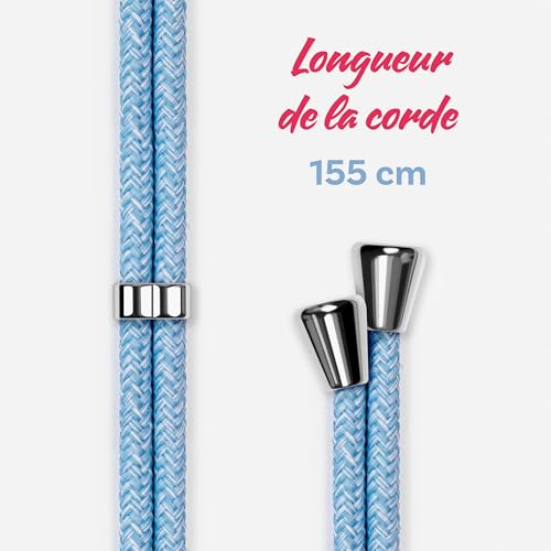 Coque cordon Google Pixel 10 Pro XL ONEFLOW pour éviter les chutes chaîne bleu clair