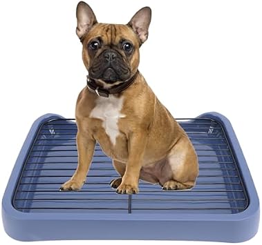 Dog Potty Tray, 18x14in Pet Indoor Dog Training Toilet with Grille, Removable Mesh, Puppy Potty Tray Pee Pad Holder for Small Medium Pets