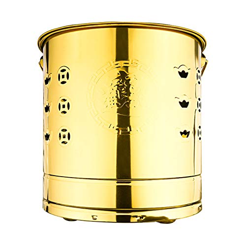 Verbrennungseimer Aus Edelstahl, Mini-Verbrennungsanlage, Leicht Und Praktisch, Zum Verbrennen Von Müll, Papier, Blättern, Zwei Größen, Gold/Silber