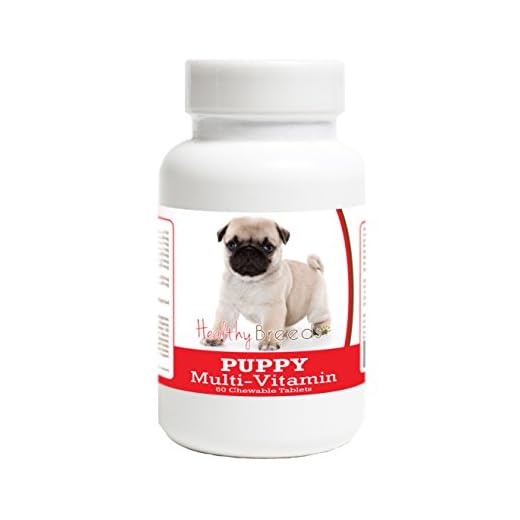 Healthy Breeds Pug Puppy Dog Multivitamin Tablet 60 Count