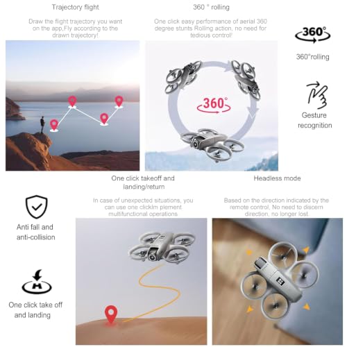Image of Drone with 4k Camera Foldable 1080P HD Drone with FPV Live Video, Smart Gestures Selfie, Altitude Hold, One Key Take Off /Landing, 3D Flips for Kids and Adults. B1