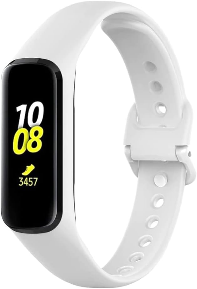 Coverzone Samsung Galaxy Fit2 İle Uyumlu Bileklik Kayışı Termoplastik Kordon CordFit Beyaz