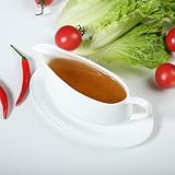 Gravy Boat and Tray - Gravy Server Sauce Boat - With Ergonomic Handle | Christmas Table dish | For G