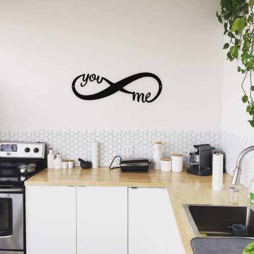 Badger Steel Usa - You And Me Infinity - Metal Wall Art - 18" X 6" - Black #TOP4