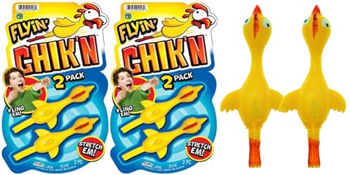 JA-RU Finger Slingshot Chickens (2 Packs 4 Units) Rubber Sling 426-2