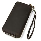 KPYWZER Bolsa clutch de couro masculina bolsa de pulso, #05Deep Brown, One Size