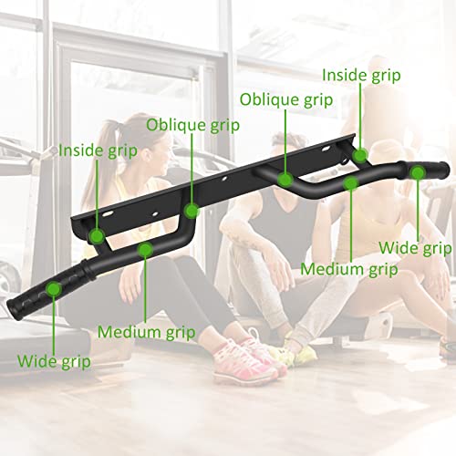 Kukuvi Wall Mounted Doorway Pull Up Bar, Multifunctional Heavy Duty Chin Up Over Door Frame Fitness Bar, Upper Body Workout Home Iron Gym System, Trainer Indoor, Training Exercise Max Loading 450Lbs #TOP4