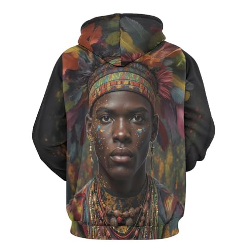 Pull de course décontracté à capuche sweat homme imprimé tribal - 5
