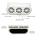 Solar Powered Car Ventilator, Solar Power Car Exhaust Fan with Three Air Outlet, Air Vent Radiator Car Window Cooling Vent Exhaust Cooler Ventilation (White)
