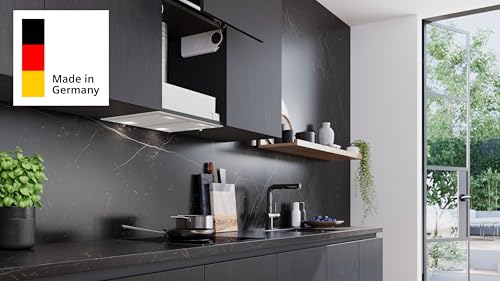 Siemens LB55566 iQ300 Lüfterbaustein, 53 cm, Made in Germany, LED-Beleuchtung, Abluft, Umluft, leistungsstark, leise, zur Montage an der Wand oder über einer Kochinsel, Silbermetallic