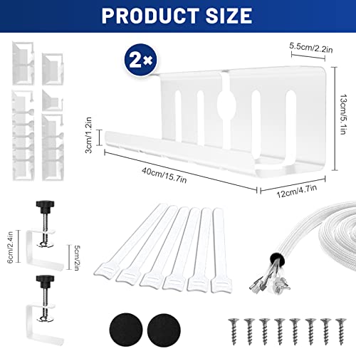 Chemin de câbles sans perçage Lannvan 40cm blanc pour fixation rapide