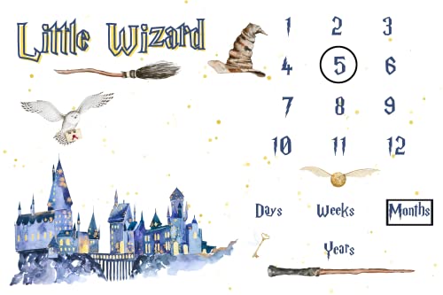 Image of Baby Milestone Blanket | Photography Wizard Keepsake Blanket for Boys and Girls. Polyster 100% Size 60 x 40 inches