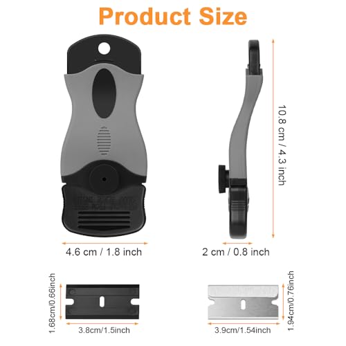 Miniatura 2 de Flintronic Rascador, Rasqueta Para Vitrocerámica Multiusos, 1 Rasqueta Multiusos Profesional, Con 20 Cuchillas Para Ventanas, Espejos, Azulejos Limpieza Negro