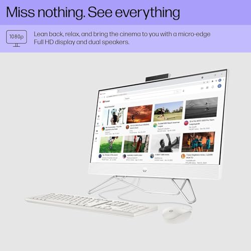 Image of HP All-in-One 24-CB100 All-in-One Desktop 2024 New, Intel i5-1235U 10-Core, 23.8 inch FHD IPS Touchscreen Display, Intel UHD Graphics, Wi-Fi, 24GB DDR4 2TB M.2 SSD, Win11 Home