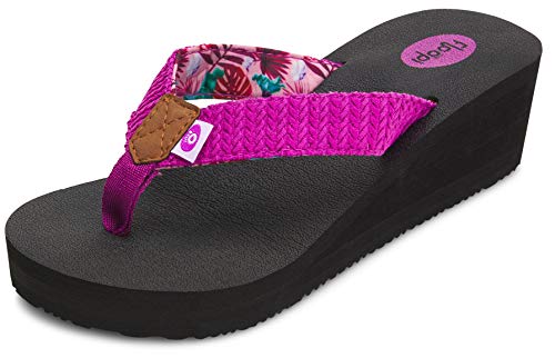 Floopi High Heel Wedge Sandals for Women-Comfort Yoga Mat Footbed for Support, Flip Flop Thong Platforms for Summer3