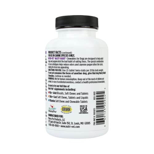 Nutri-Vet Nasty Habit Chewable Tablets For Dogs | Helps Stop Puppies And Dogs From Eating Their Own Stool | 60 Count #TOP6