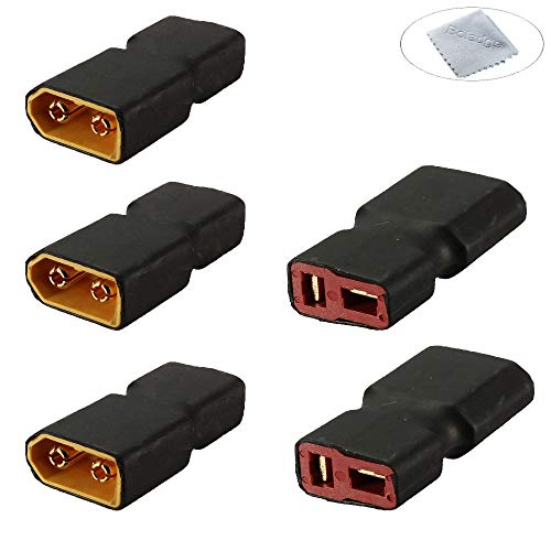Boladge 5-Pack Adaptador de Conector Hembra Enchufe T Deans a Conector Macho Enchufe XT60 para RC Car Plane Lipo batería ESC