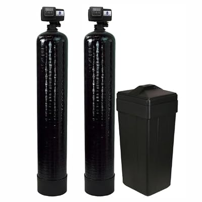AFWFilters Built Combo Package Backwashing Carbon Filter and Premium Purolite C100E Resin 48k Whole House, On Demand Water Softener and Filter Package with Fleck 5600SXT Control Heads, Pentair Tanks