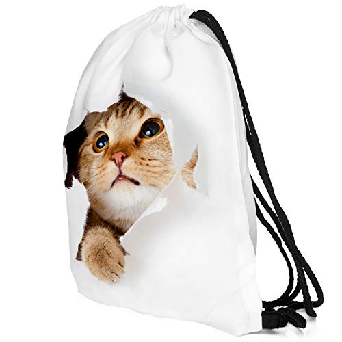 PREMYO Gymtas sporttas bedrukt met motief hipster gymtas tas festival rugzak voor onderweg reizen - Image 3
