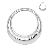 ALACLO Designfy Stainless Steel Septum Rings Hoop for Women, 10mm Stainless Steel Earrings Segment Nose Rings for Men, Cartilage Clicker Hoop for Helix, Rook, Daith, Tragus, Hypoallergenic