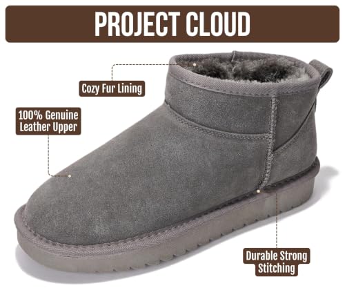 Image of Project Cloud 100% Genuine Leather Comfortable Womens Ankle Boots | Water Resistant Memory Foam Insole Winter Shoes - Trendy Footwear Outdoor Fall Shoes for Women - Winter Boots for Women