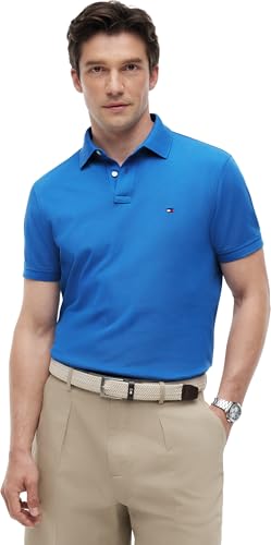 Tommy Hilfiger Polo régulier 1985 pour Homme MW0MW17770 S/S, Bleu, M