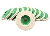 Driak 10 Pcs 4' 100mm Round Grinding Wool Pad Angle Grinder Polishing Wheel Auto Buffer Polishing Machine Buffing Pads Wool Buffing Pad Felt Polishing Wheel