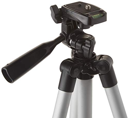 Image of 50 Inch Aluminum Camera Tripod with 3-Way Pan Head & Quick-Release Plate - Lightweight DSLR & Mirrorless Tripod with Bubble Level for Photography & Video